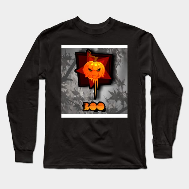 Jack O Lantern Autumn Fall Pumpkin Seasonal Halloween Orange Long Sleeve T-Shirt by MaystarUniverse